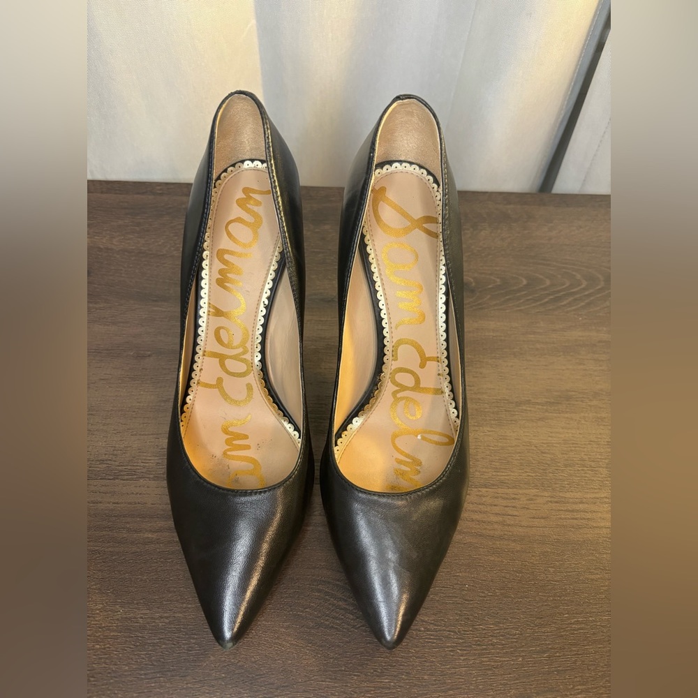 Sam Edelman Black Pointed-Toe Stiletto Heels